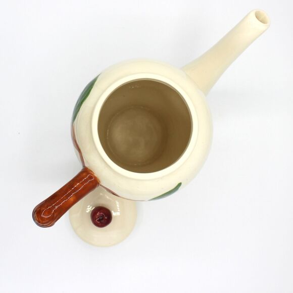 Vintage Franciscan Apple Coffee Tea Pot Lidded Hand Painted Stoneware Dinnerware - Picture 5 of 9